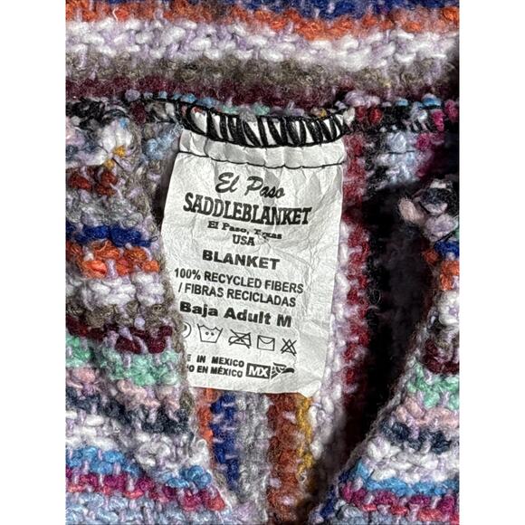 El Paso Saddleblanket Co. Eco Friendly Handmade Striped Baja Hoodie Pullover M - Picture 3 of 5